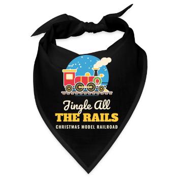 Jingle All the Rails Modelleisenbahn-Weihnachten - Bandana - Schwarz - Vorne