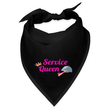 Damen Service Queen Kellner Bedienung Barkeeper - Bandana - Schwarz - Vorne