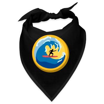 Surfer Sticker Icon Medalie Surfen - Bandana - Schwarz - Vorne