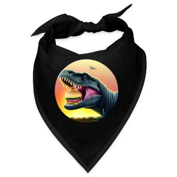 Cheeseburger Dinosauerier - Bandana - Schwarz - Vorne