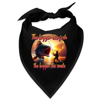 The Bigger the Fish the Bigger the Smile - Bandana - Schwarz - Vorne