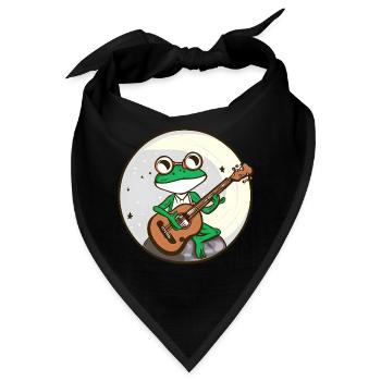 Mondschein Frosch mit Gitarre - Bandana - Schwarz - Vorne