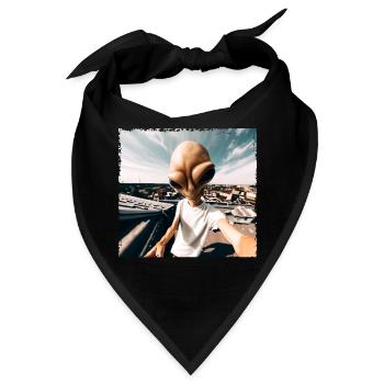 Alien Rooftop Selfie - Bandana - Schwarz - Vorne