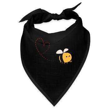 Biene Liebe Herz - Bandana - Schwarz - Vorne