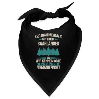 Saarland Saarländerin Saarländer Spruch - Bandana - Schwarz - Vorne