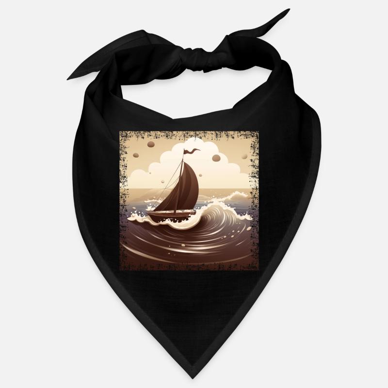 Dériveur brun chocolat sur mer agitée Bandana