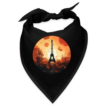 Sonnenuntergang in Paris: Eiffelturm und - Bandana - Schwarz - Vorne