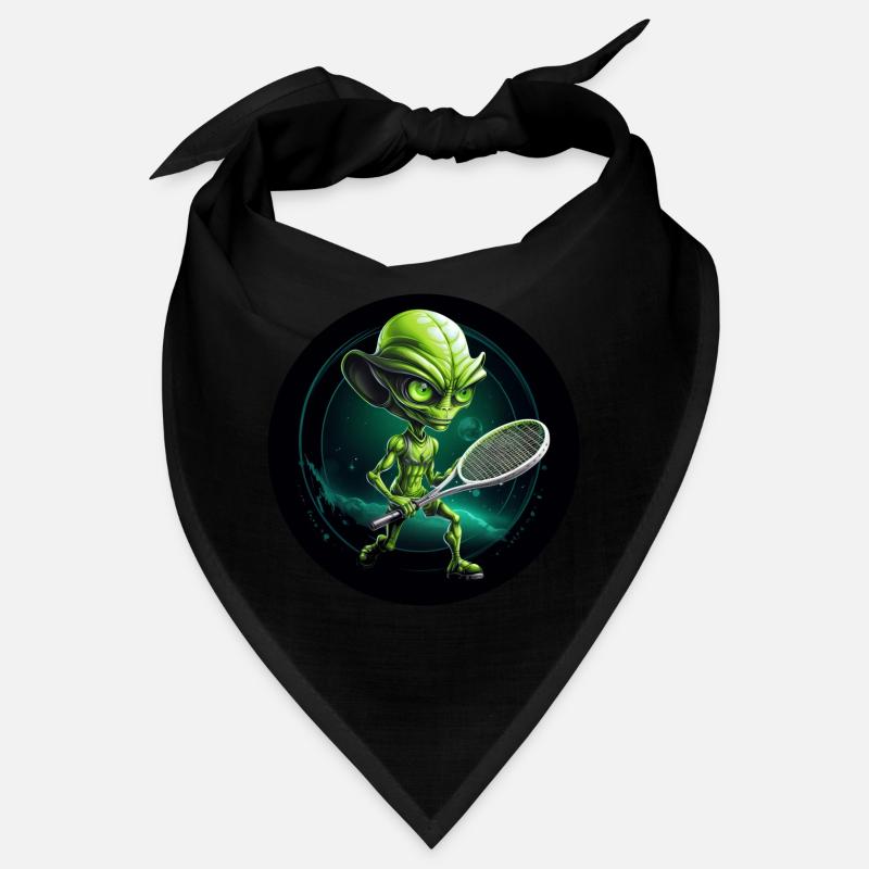 Un extraterrestre vert joue au tennis spatial Bandana