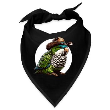 Quäker Papagei Mönch Sittich - Bandana - Schwarz - Vorne
