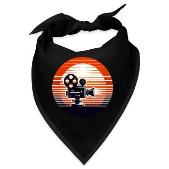 Vintage Kino Sonnenuntergang Retro Projektor Film - Bandana - Schwarz - Vorne
