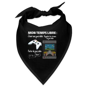 Meine Freizeit: 100% Gaming - Bandana - Schwarz - Vorne
