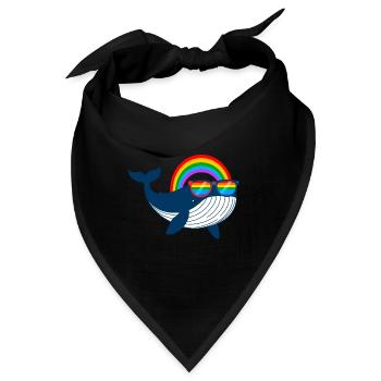 wal, walfisch, LGTB,Regenbogen,Sonnenbrille - Bandana - Schwarz - Vorne