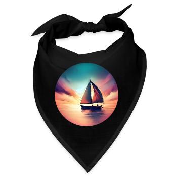 Segelboot segelt in den Sonnenuntergang Schöne - Bandana - Schwarz - Vorne