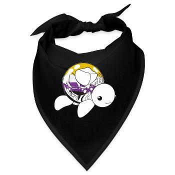 Non binary turtle - Bandana - Schwarz - Vorne