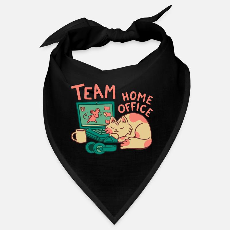 Team Home Office Katze - Bandana - Schwarz