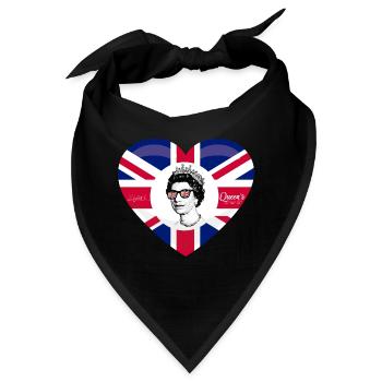 Britische Königin Monarchie Platin-Jubiläum 70. Jahr - Bandana - Schwarz - Vorne