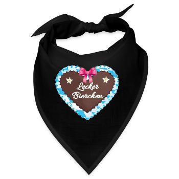 Lebkuchenherz, Herz, Bierchen, Bier - Bandana - Schwarz - Vorne