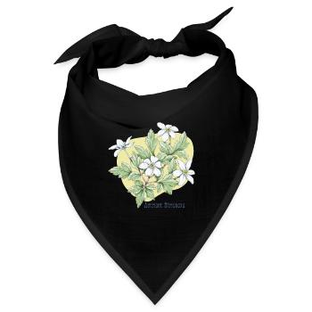 Botanische Zeichnung des Anemonenbaums - Bandana - Schwarz - Vorne