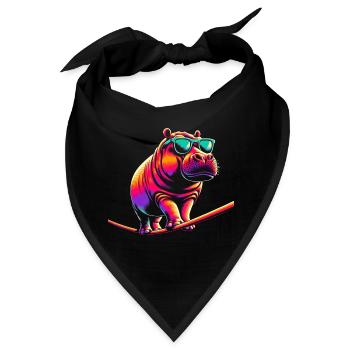 Nilpferd Slackline - Bandana - Schwarz - Vorne