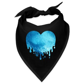 Schmelzendes Eis Gletscher Herz - Bandana - Schwarz - Vorne