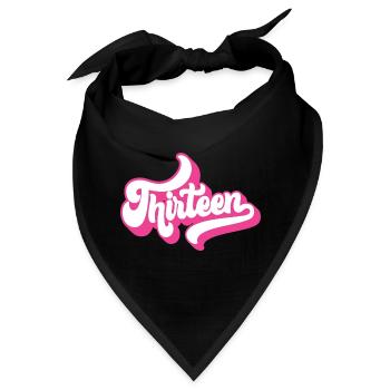 Geschenk zum 13. Geburtstag, Hallo Dreizehn, 13 Jahre - Bandana - Schwarz - Vorne