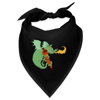 Drache mit Schultüte - Bandana - Schwarz - Vorne