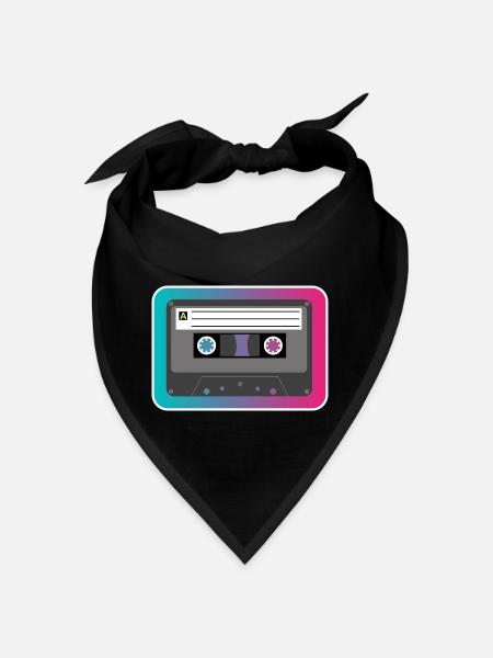 Retro cassette 80's & 90's - Bandana - black - Front