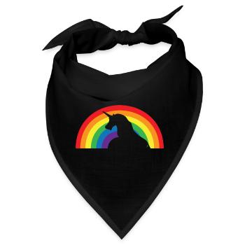Einhorn Regenbogen - Bandana - Schwarz - Vorne