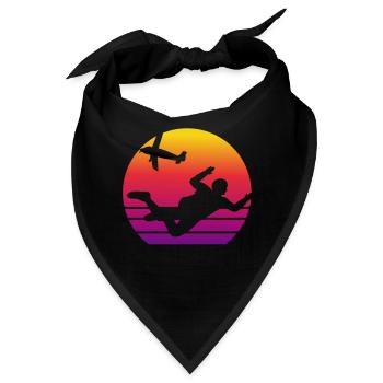 Fallschirmspringen Vintage Skydiving Base Jumping - Bandana - Schwarz - Vorne