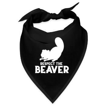 Bieber Beaver Nagetier Waldtier Damm Tierfreund - Bandana - Schwarz - Vorne