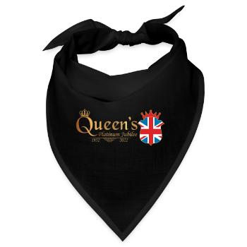 Britische Königin Monarchie Platin-Jubiläum 70. Jahr - Bandana - Schwarz - Vorne