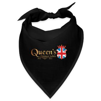 Britische Königin Monarchie Platin-Jubiläum 70. Jahr - Bandana - Schwarz - Vorne