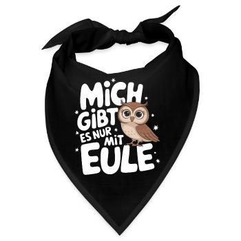 Nachteule Eule Eulen Vogel - Bandana - Schwarz - Vorne