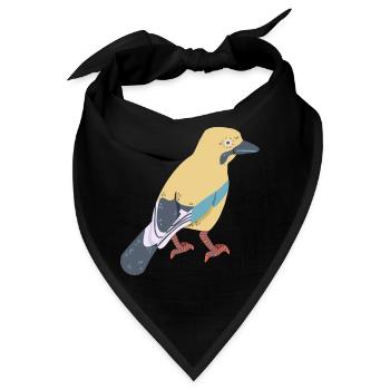 Eichelhäher - Bandana - Schwarz - Vorne