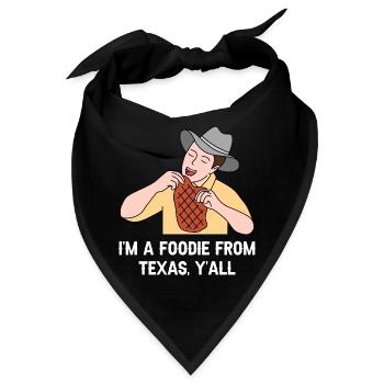 Foodie in Texas Design für stolze Texaner - Bandana - Schwarz - Vorne