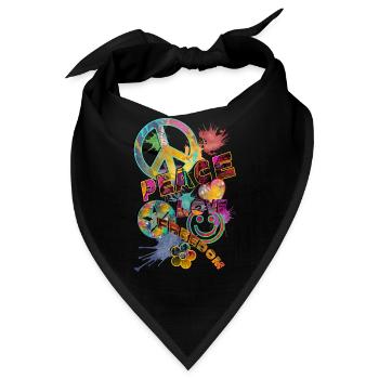 make LOVE not WAR - Bandana - Schwarz - Vorne