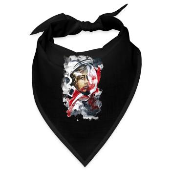 Kosmonaut Portrait Frau by carographic - Bandana - Schwarz - Vorne