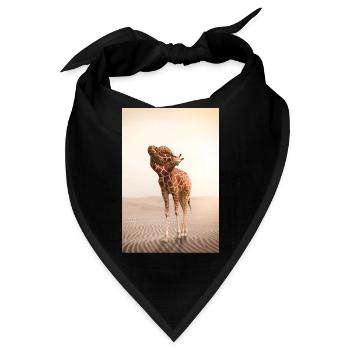Giraffe mit einem Knoten im Hals - Bandana - Schwarz - Vorne