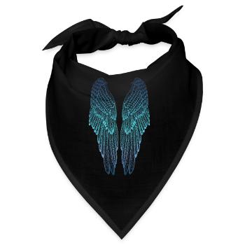 Lange blaue Engelsflügel - Bandana - Schwarz - Vorne