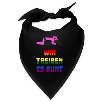 Wir treiben es bunt! funny lesbian gay pride - Bandana - Schwarz - Vorne