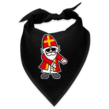 Sinterklaas Saint Nicolais Floss Dance Flossing - Bandana - Schwarz - Vorne