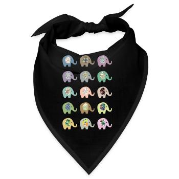 Elefanten - Bandana - Schwarz - Vorne
