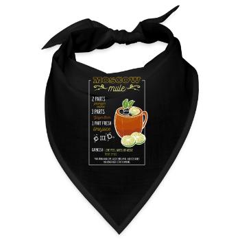 Moscow Mule Cocktail Bar Drinks Barkeeper - Bandana - Schwarz - Vorne