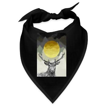 Hirsch - Bandana - Schwarz - Vorne