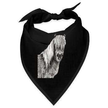 Pferde Pferd Pferdekopf Reiter Pferdesprüche - Bandana - Schwarz - Vorne