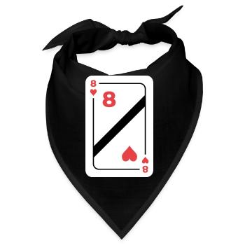 Herz Acht Spielkarte Pokerkarte - Bandana - Schwarz - Vorne