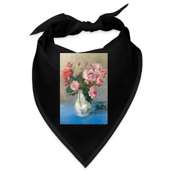 Malerei - Malerei mit Rosen in der Vase. - Bandana - Schwarz - Vorne