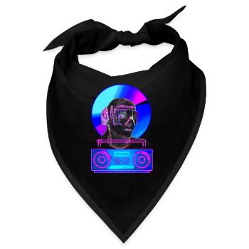 DJ Elektronische Musik Farbe Neon - Bandana - Schwarz - Vorne