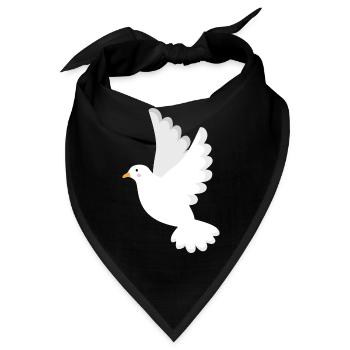 Weiße Taube - Bandana - Schwarz - Vorne