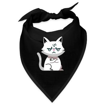 Wütende Katze - Bandana - Schwarz - Vorne
